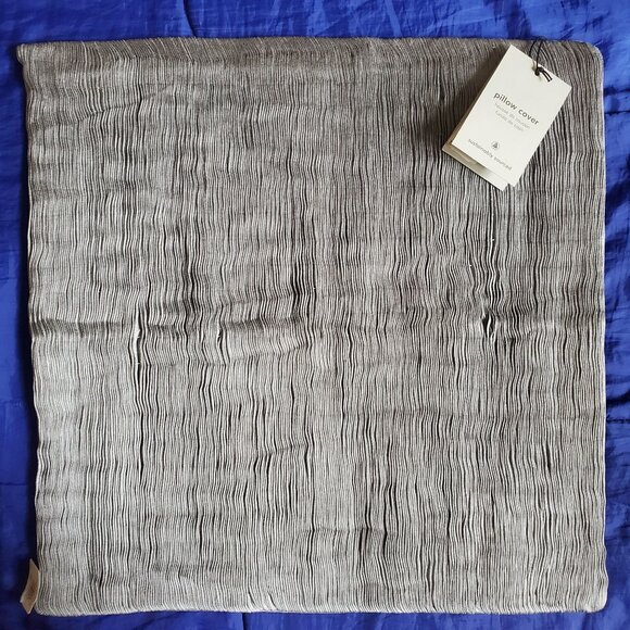 NWT West Elm Pillow Cover 18x18"Soft Gray Ribbed Texture Visual, Tactile Appeal - Picture 1 of 14